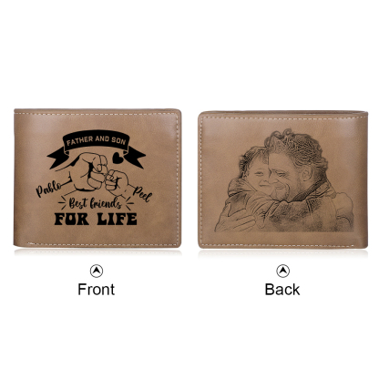 Personalized Father’s Day Wallet with Photo – Engraved PU Leather Gift for Dad | Jessemade