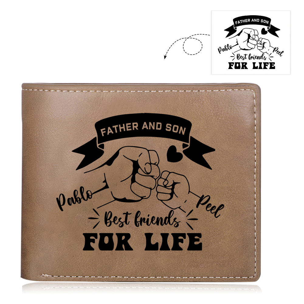 Personalized Father’s Day Wallet with Photo – Engraved PU Leather Gift for Dad | Jessemade