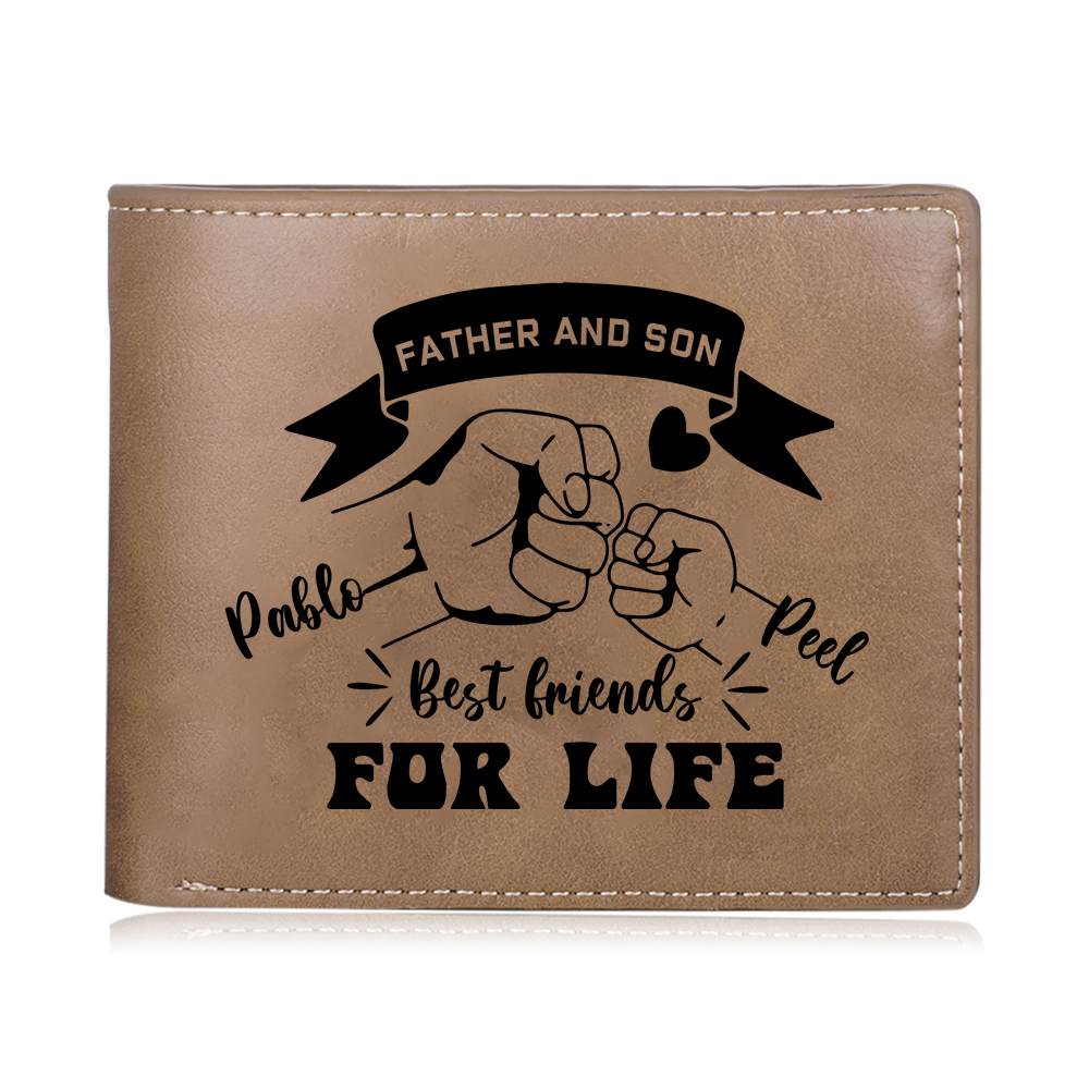 Personalized Father’s Day Wallet with Photo – Engraved PU Leather Gift for Dad | Jessemade
