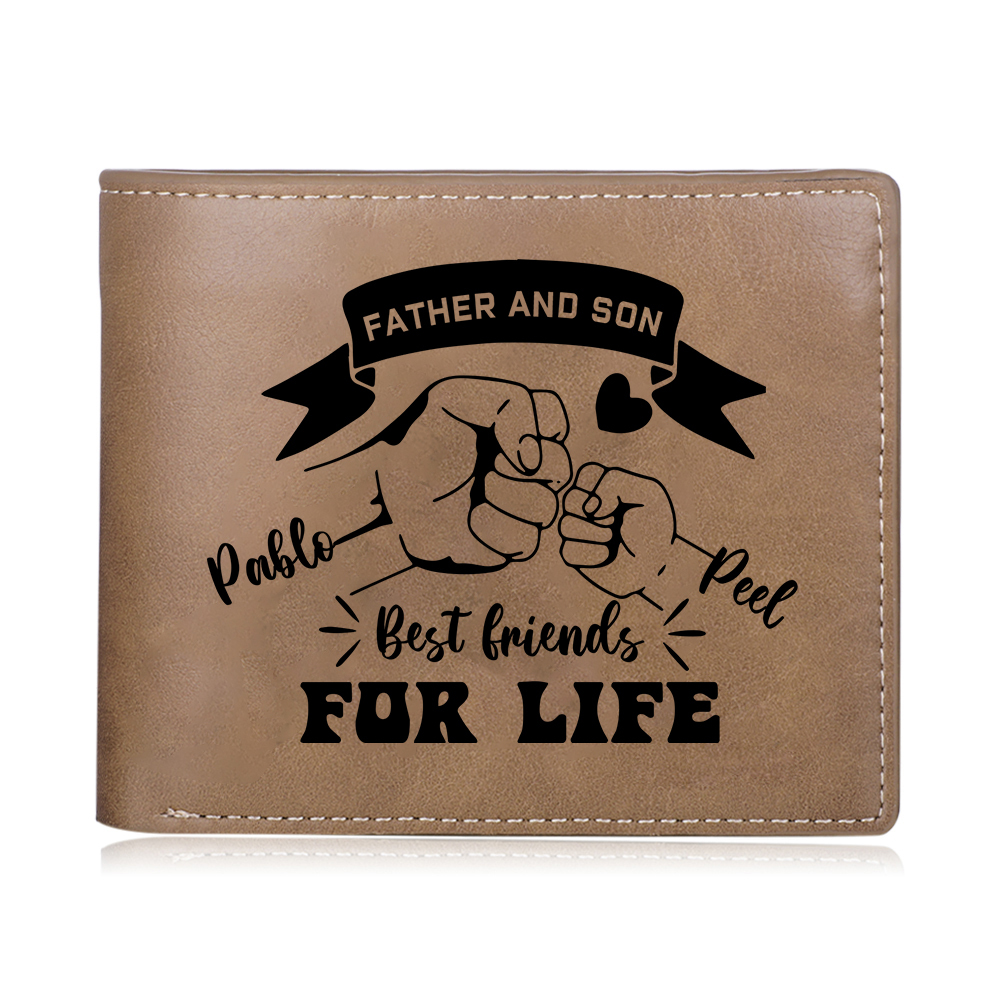 Personalized Father’s Day Wallet with Photo – Engraved PU Leather Gift for Dad | Jessemade
