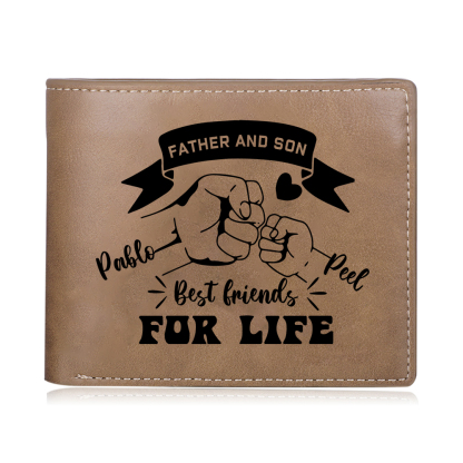 Personalized Father’s Day Wallet with Photo – Engraved PU Leather Gift for Dad | Jessemade