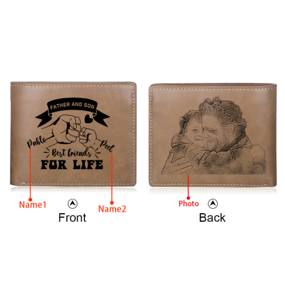 Personalized Father’s Day Wallet with Photo – Engraved PU Leather Gift for Dad | Jessemade