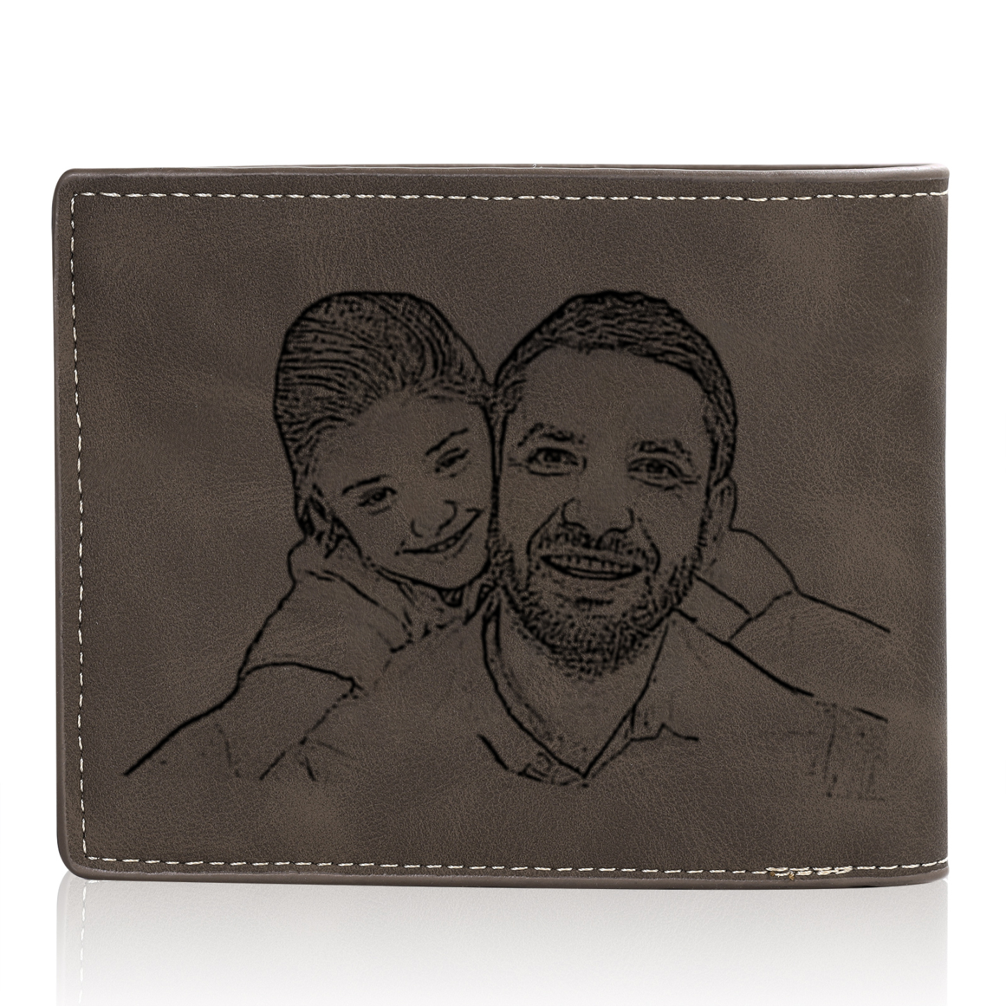 Custom PU Leather Wallet for Dad – Father's Day Engraved Photo + Name Gift from Kids | Jessemade
