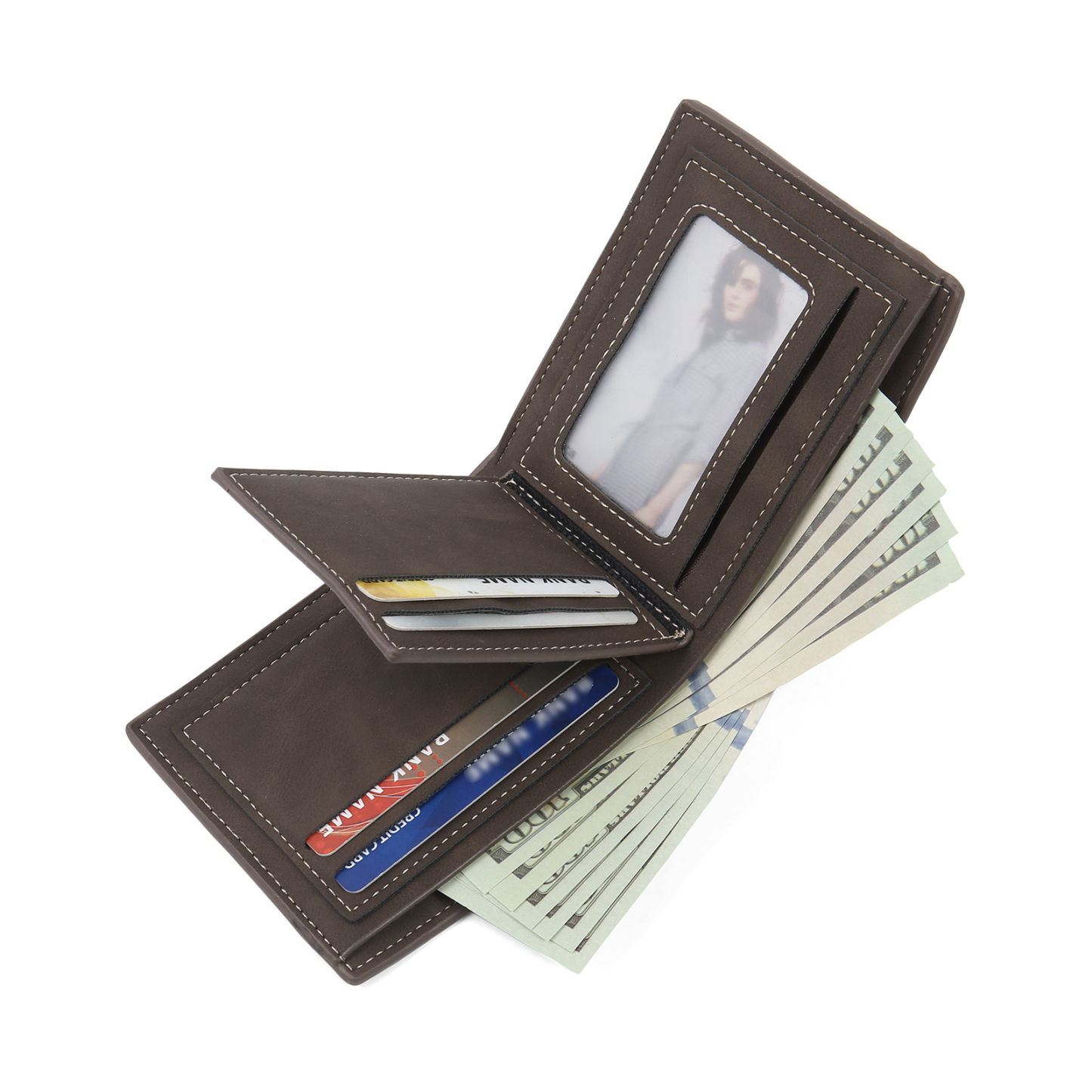 Custom PU Leather Wallet for Dad – Father's Day Engraved Photo + Name Gift from Kids | Jessemade