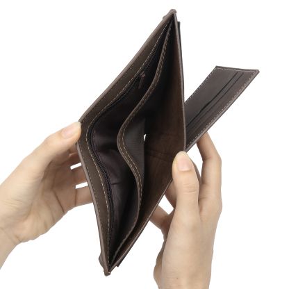 Custom PU Leather Wallet for Dad – Father's Day Engraved Photo + Name Gift from Kids | Jessemade