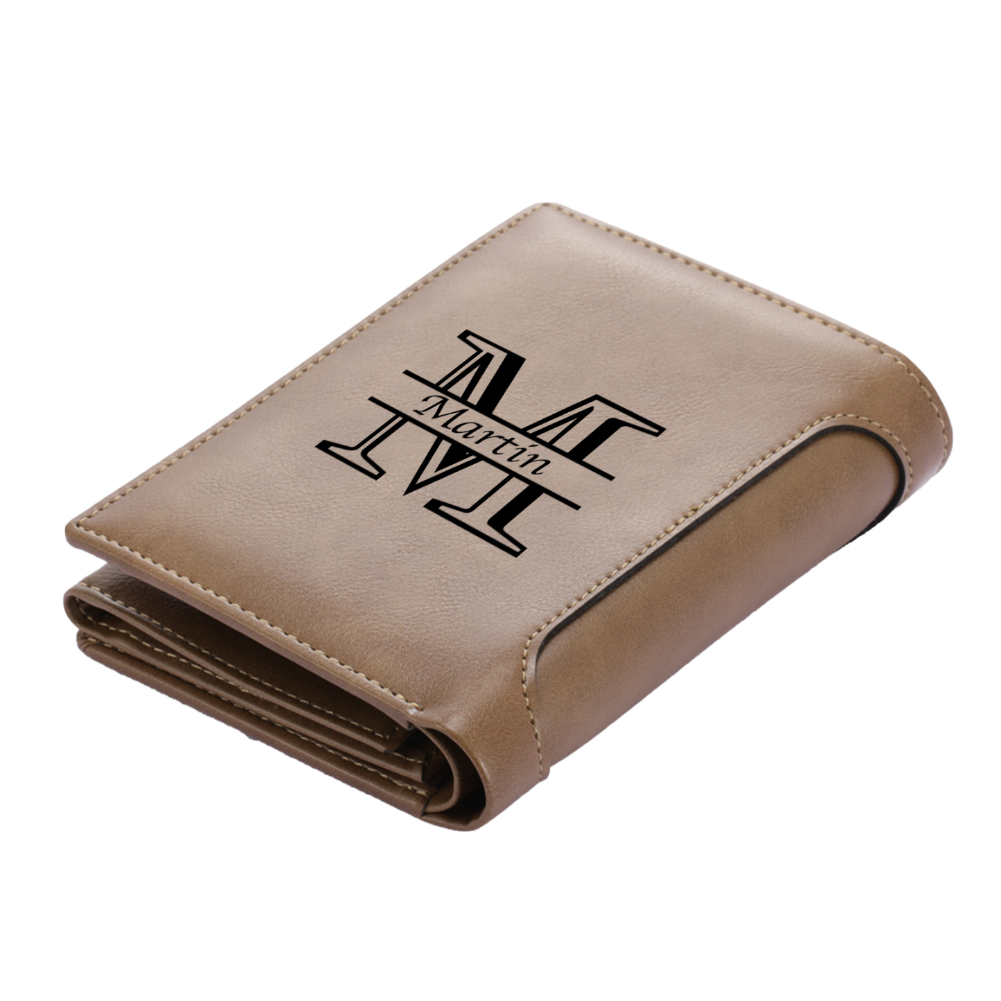 Initial & Name & Photo - Unique Personalized Photo PU Leather Wallet for Father's Day - Thoughtful Gift for Dad - Style 3