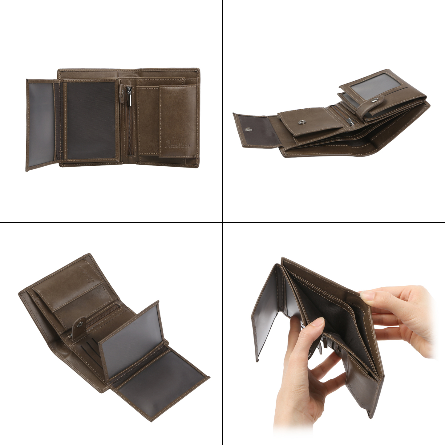 Initial & Name & Photo - Unique Personalized Photo PU Leather Wallet for Father's Day - Thoughtful Gift for Dad - Style 3