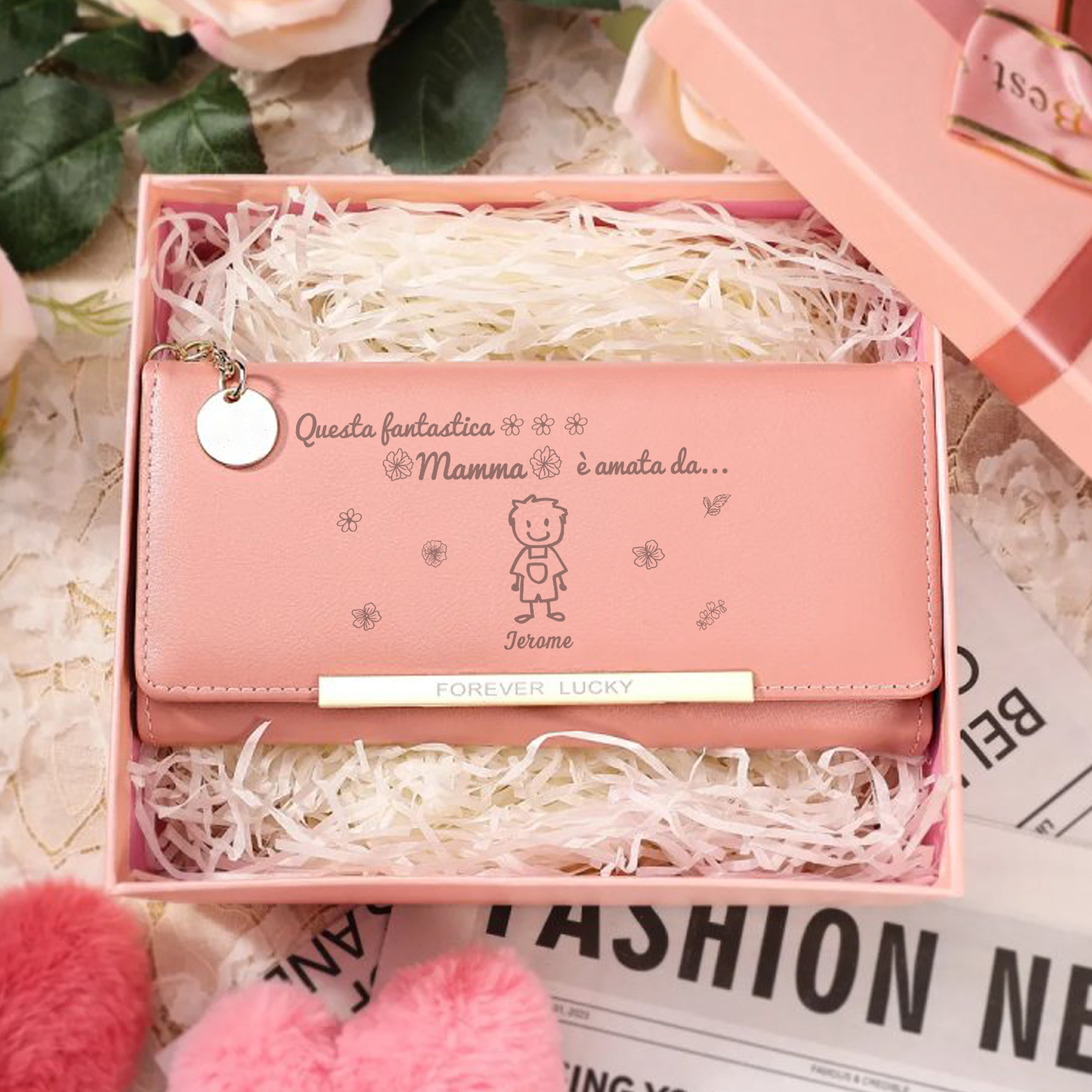 Personalized Photo Wallet with 1 Name – A Unique Gift for Mother’s Day 