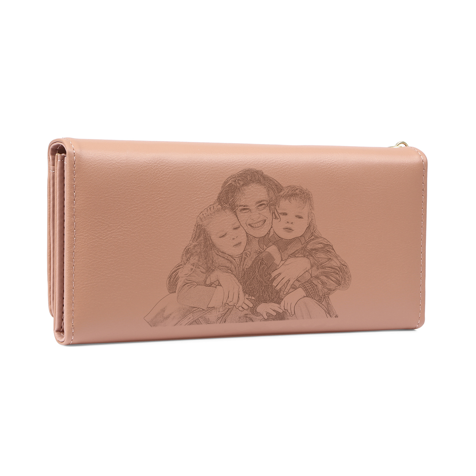 6 Names & Icon & Photo - Personalized PU Leather Mom Wallet  – Thoughtful Mother’s Day Gift