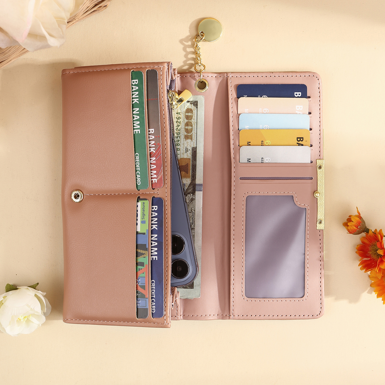 Personalized PU Leather Wallet with 3 Names – Best MOM Ever - A Unique Gift for Mother’s Day | Jessemade