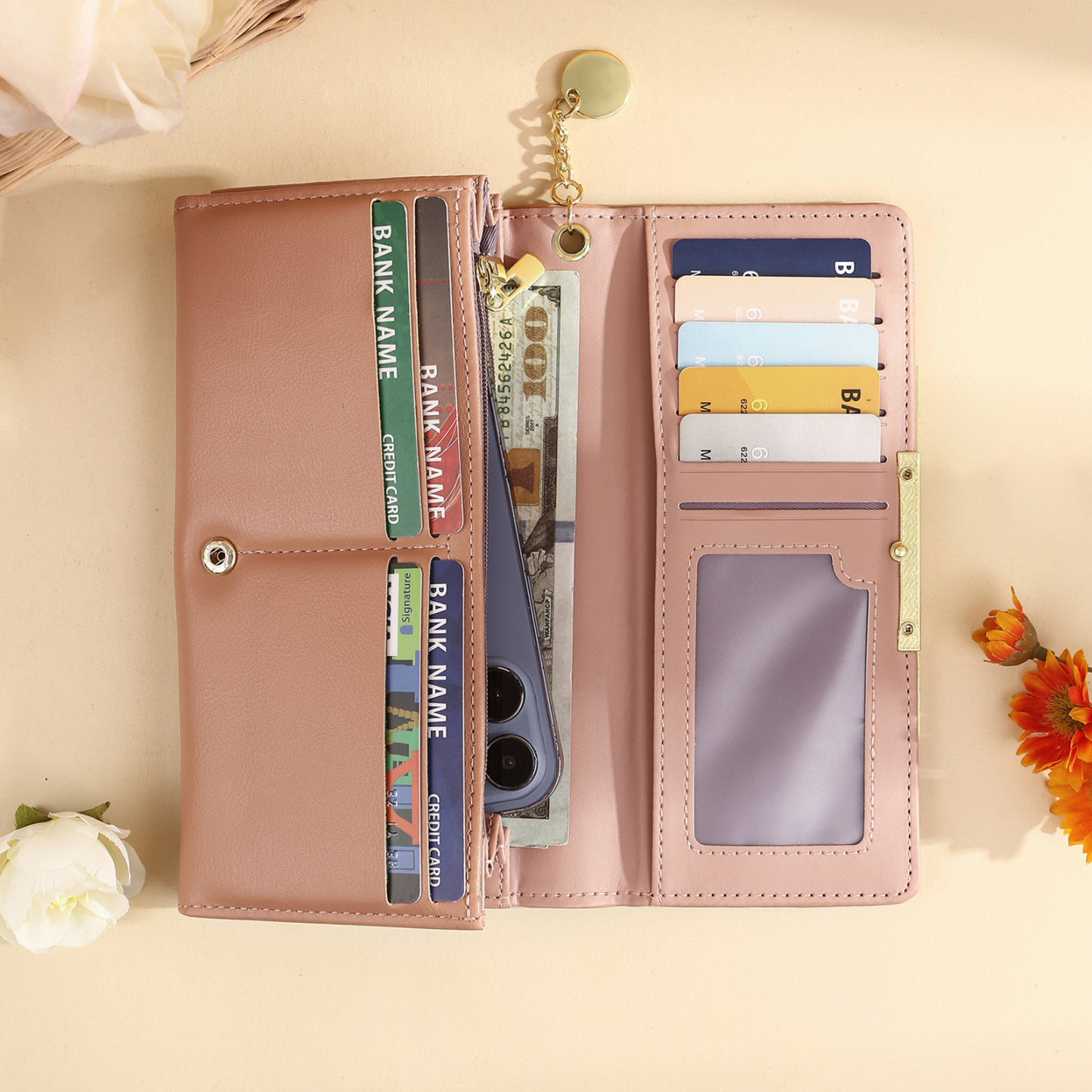 Personalized PU Leather Wallet with 3 Names – Best MOM Ever - A Unique Gift for Mother’s Day | Jessemade