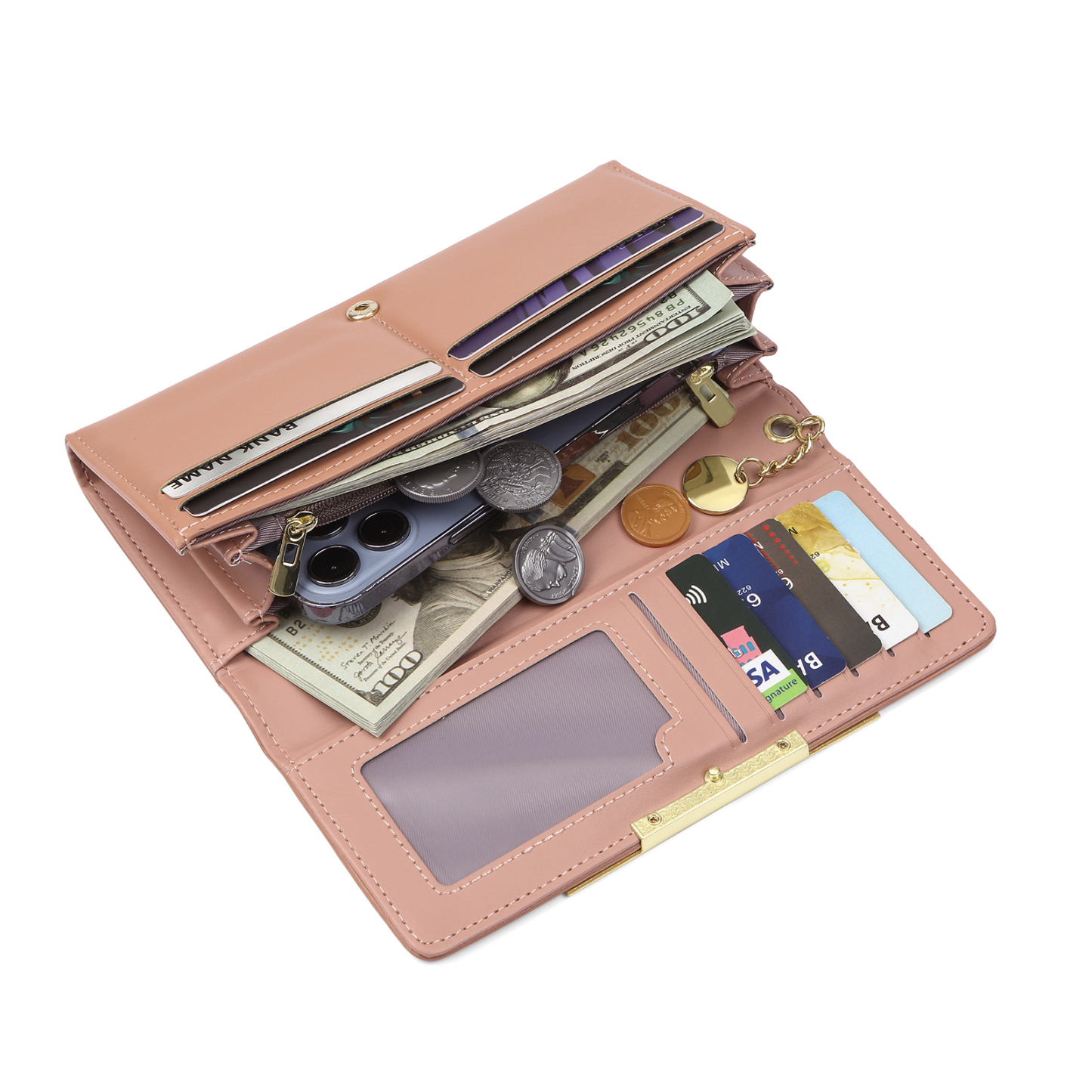 Personalized PU Leather Wallet with 5 Names – Best MOM Ever - A Unique Gift for Mother’s Day | Jessemade