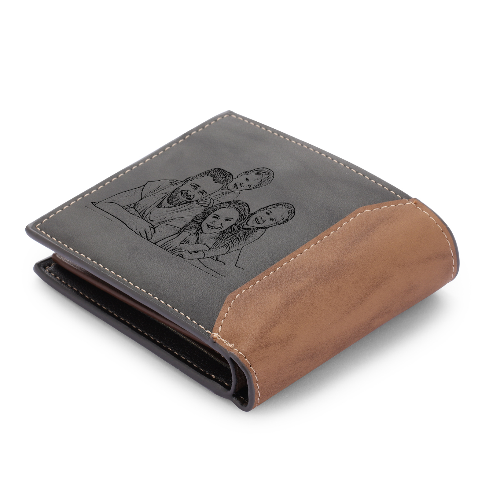 2 names - Custom Wallet with Personalized Character, Name & Text - Gifts for Father’s Day 