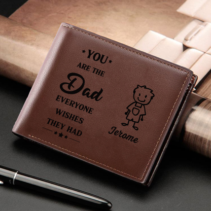 1 name - Custom PU Wallet with Personalized Character, Name & Text - Gifts for Father’s Day 