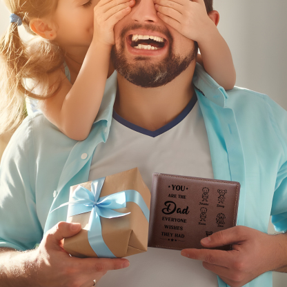 5 names - Custom PU Wallet with Personalized Photo,Character, Name & Text - Gifts for Father’s Day 