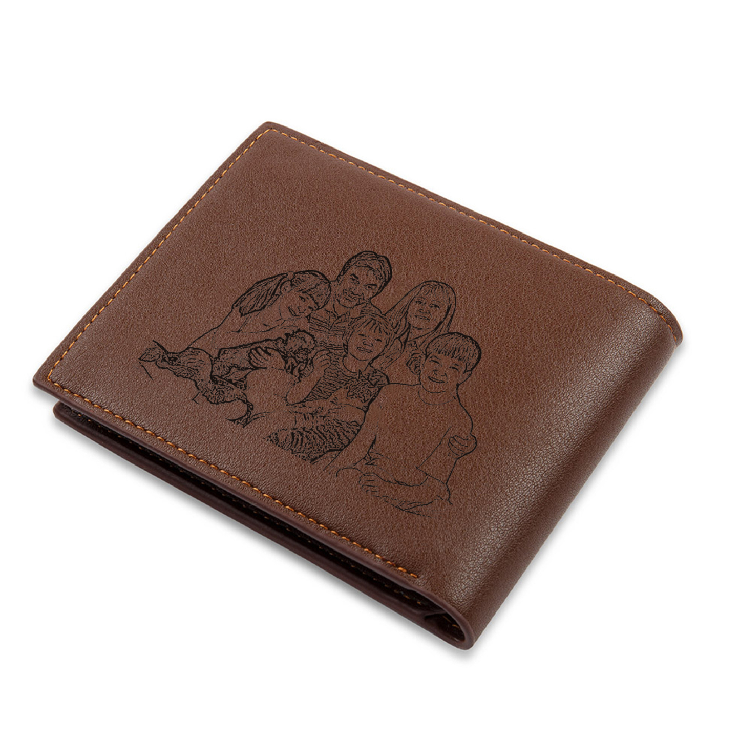 5 names - Custom PU Wallet with Personalized Photo,Character, Name & Text - Gifts for Father’s Day 