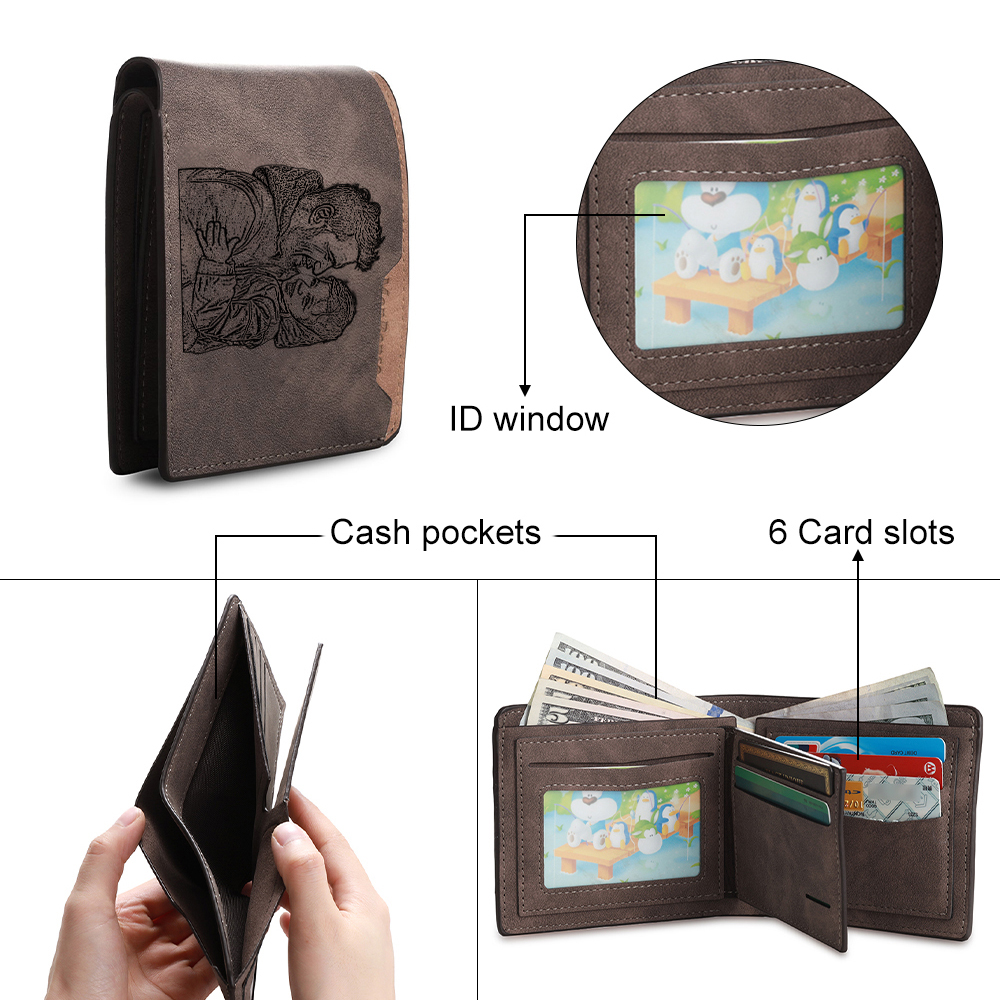 Father’s Day Personalized Engraved Wallet with Photo & Text | Custom Leather Gift for Dad - Customized in the USA & Ships in 2 Days |  Jessemade