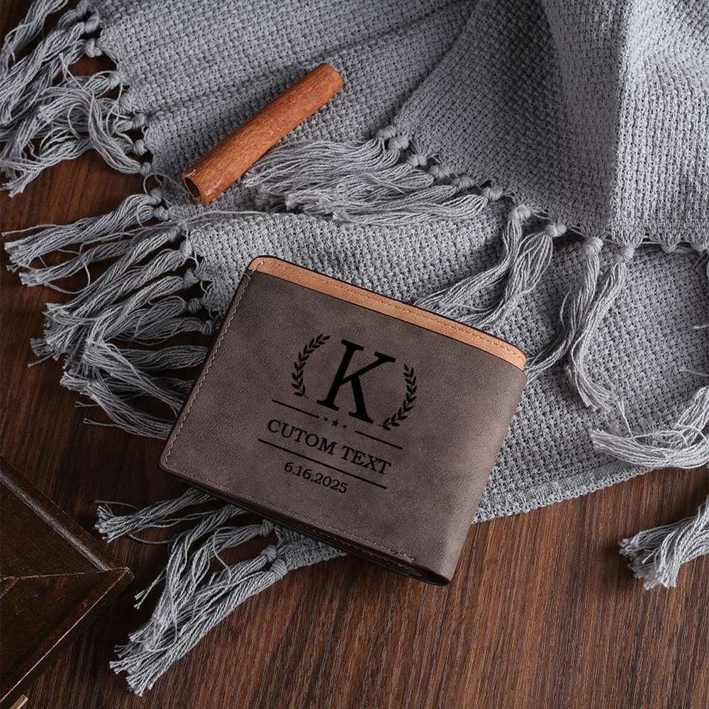 Father’s Day Personalized Engraved Wallet with Photo & Text | Custom Leather Gift for Dad - Customized in the USA & Ships in 2 Days |  Jessemade