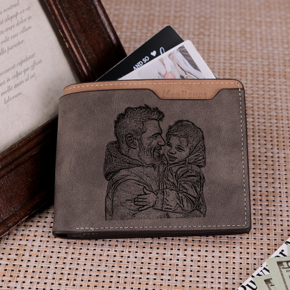 Father’s Day Personalized Engraved Wallet with Photo & Text | Custom Leather Gift for Dad - Customized in the USA & Ships in 2 Days |  Jessemade