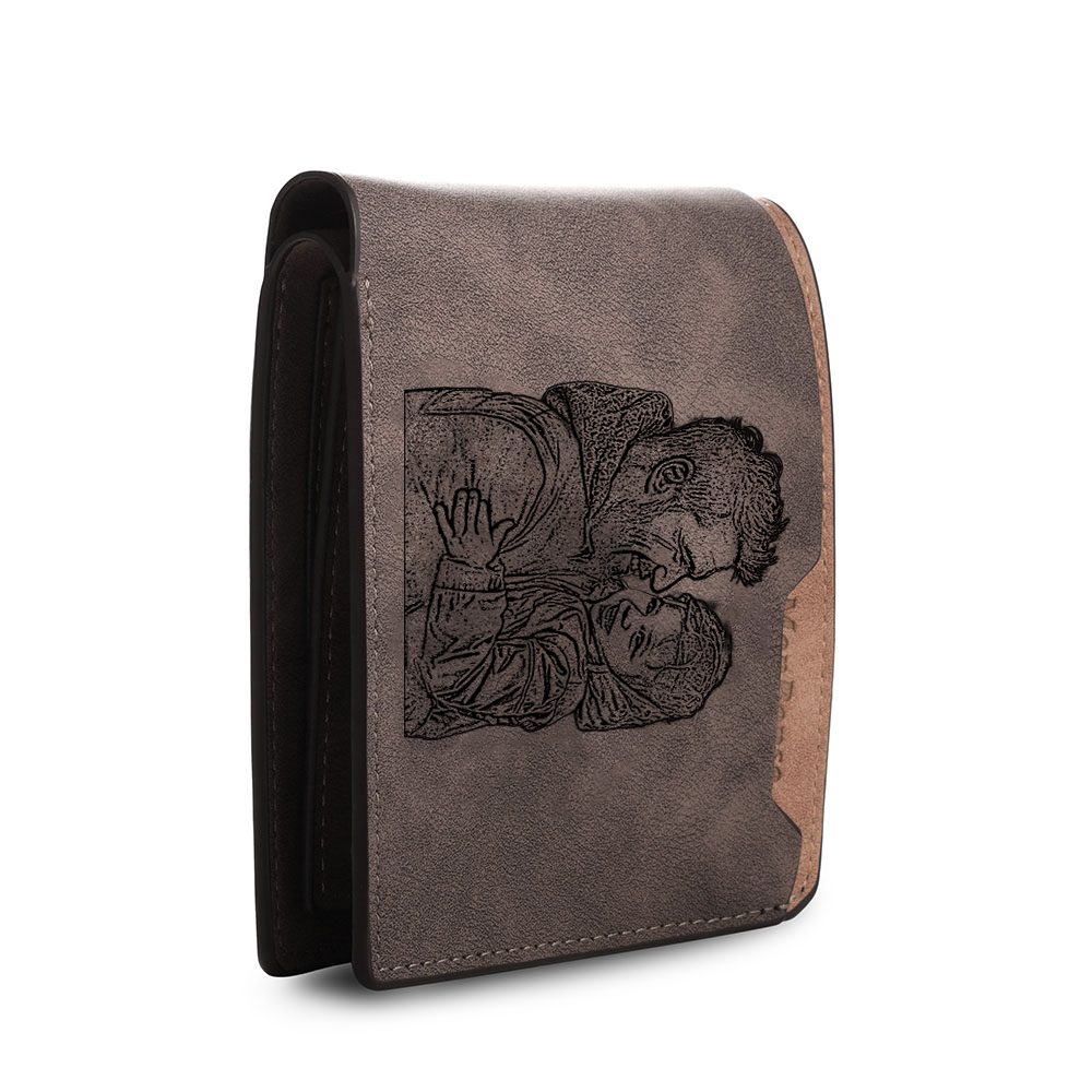 Father’s Day Personalized Engraved Wallet with Photo & Text | Custom Leather Gift for Dad - Customized in the USA & Ships in 2 Days |  Jessemade