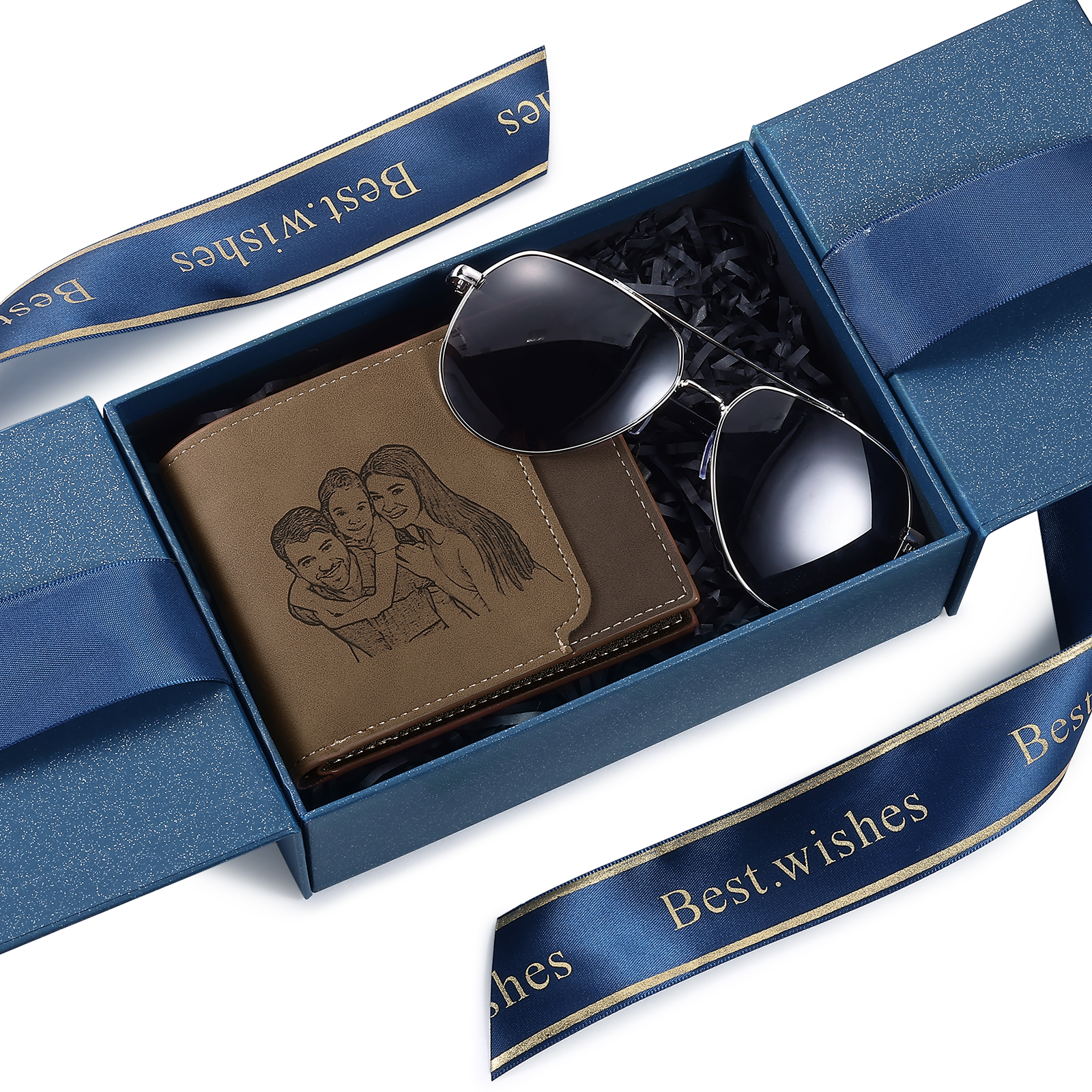 Personalized Father’s Day Gift Box - Personalized Wallet & Sunglasses | Jessemade