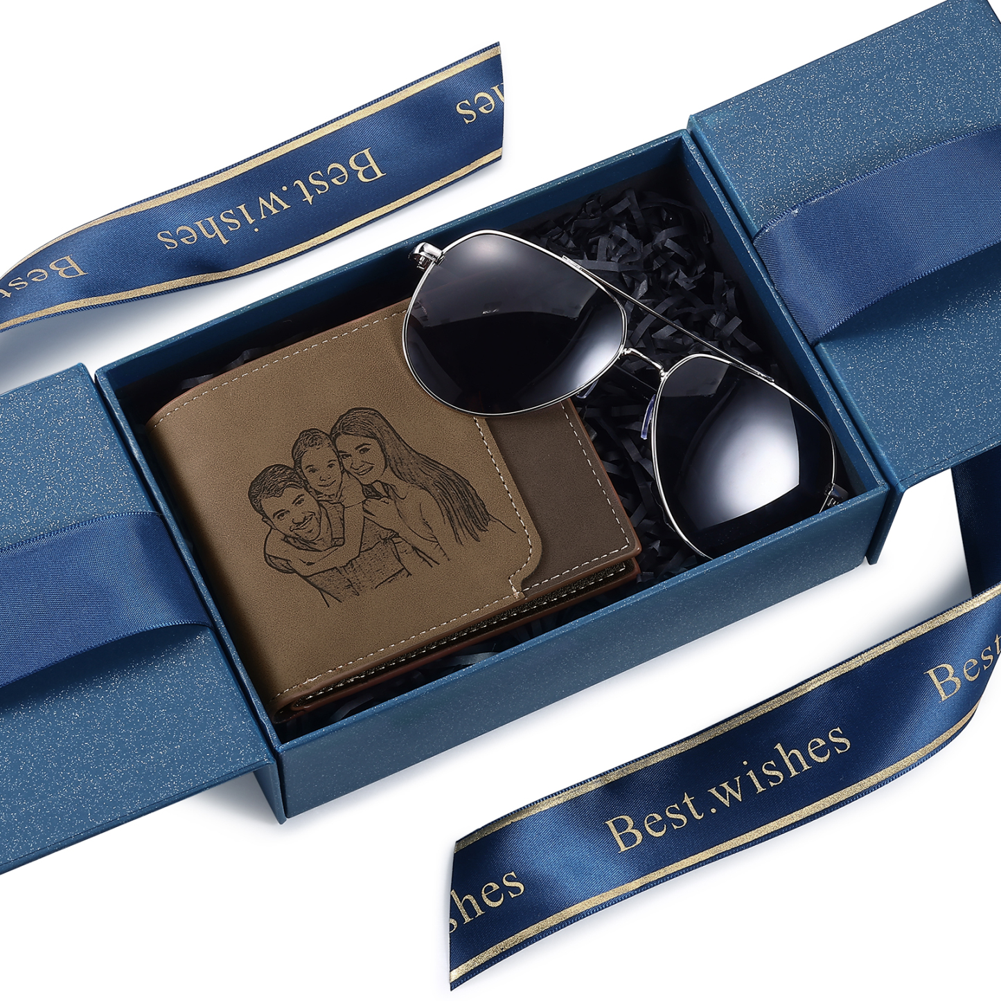 Personalized Father’s Day Gift Box - Personalized Wallet & Sunglasses | Jessemade