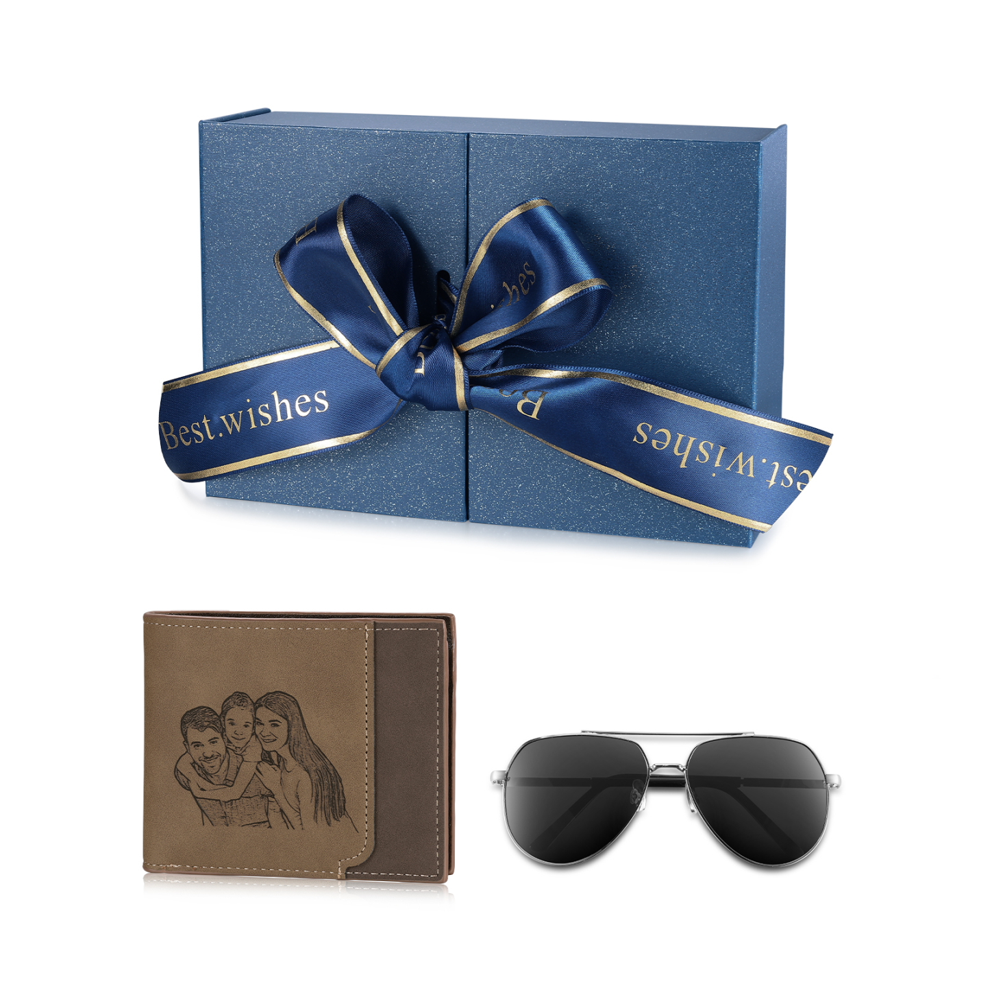 Personalized Father’s Day Gift Box - Personalized Wallet & Sunglasses | Jessemade