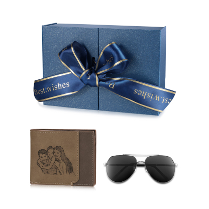 Personalized Father’s Day Gift Box - Personalized Wallet & Sunglasses | Jessemade