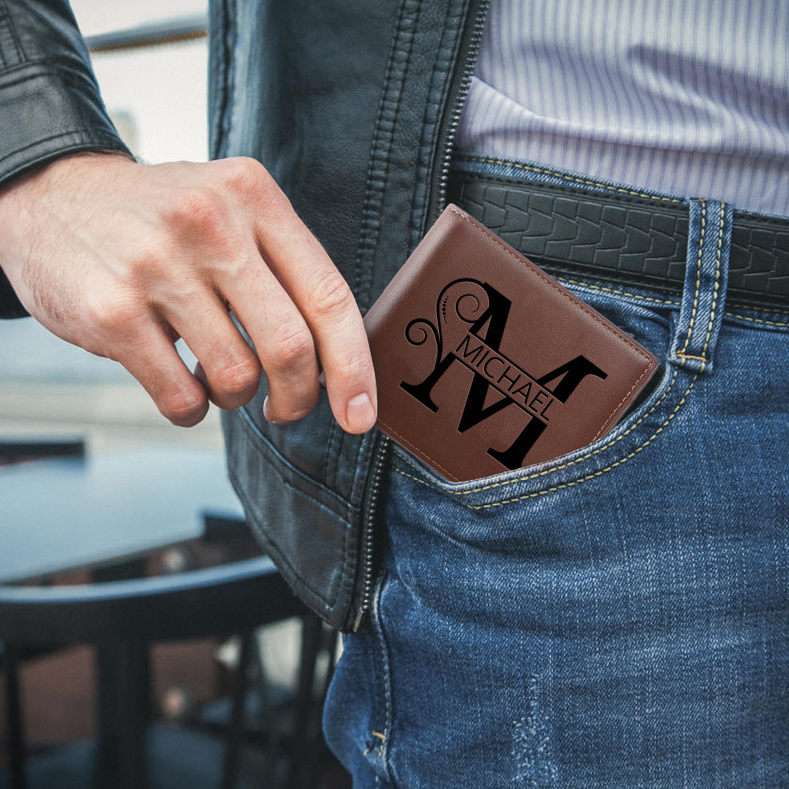 Personalized Name & Initial wallet for Dad – Elegant Custom Leather Wallet | Father’s Day Gift from KidsCustomized in the USA & Ships in 2 Days