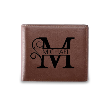 Personalized Name & Initial wallet for Dad – Elegant Custom Leather Wallet | Father’s Day Gift from KidsCustomized in the USA & Ships in 2 Days