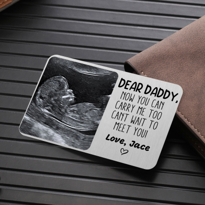 Jessemade Personalized Wallet Alloy Card for Dad – Unique Photo & Message Wallet Insert - Father's Day