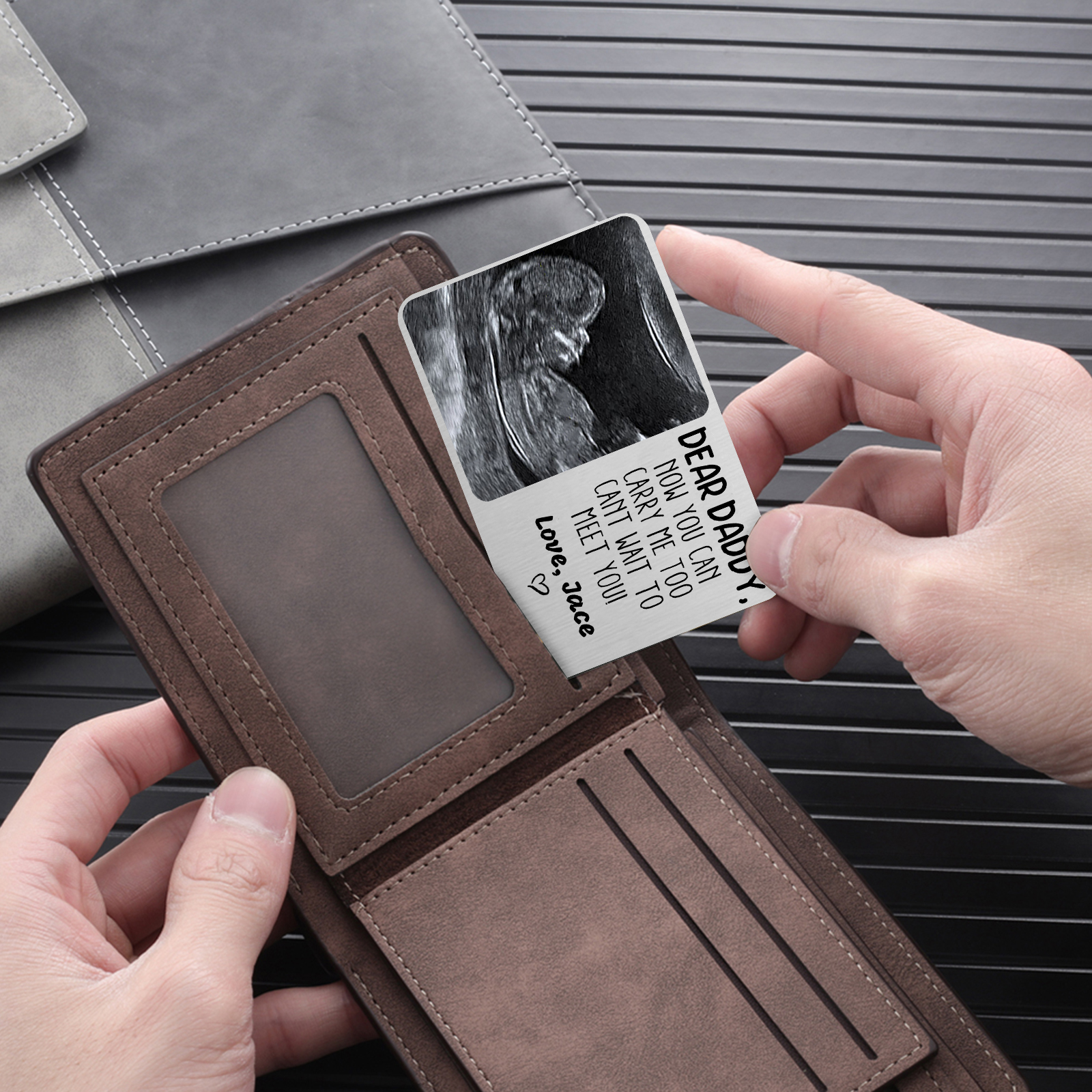 Jessemade Personalized Wallet Alloy Card for Dad – Unique Photo & Message Wallet Insert - Father's Day