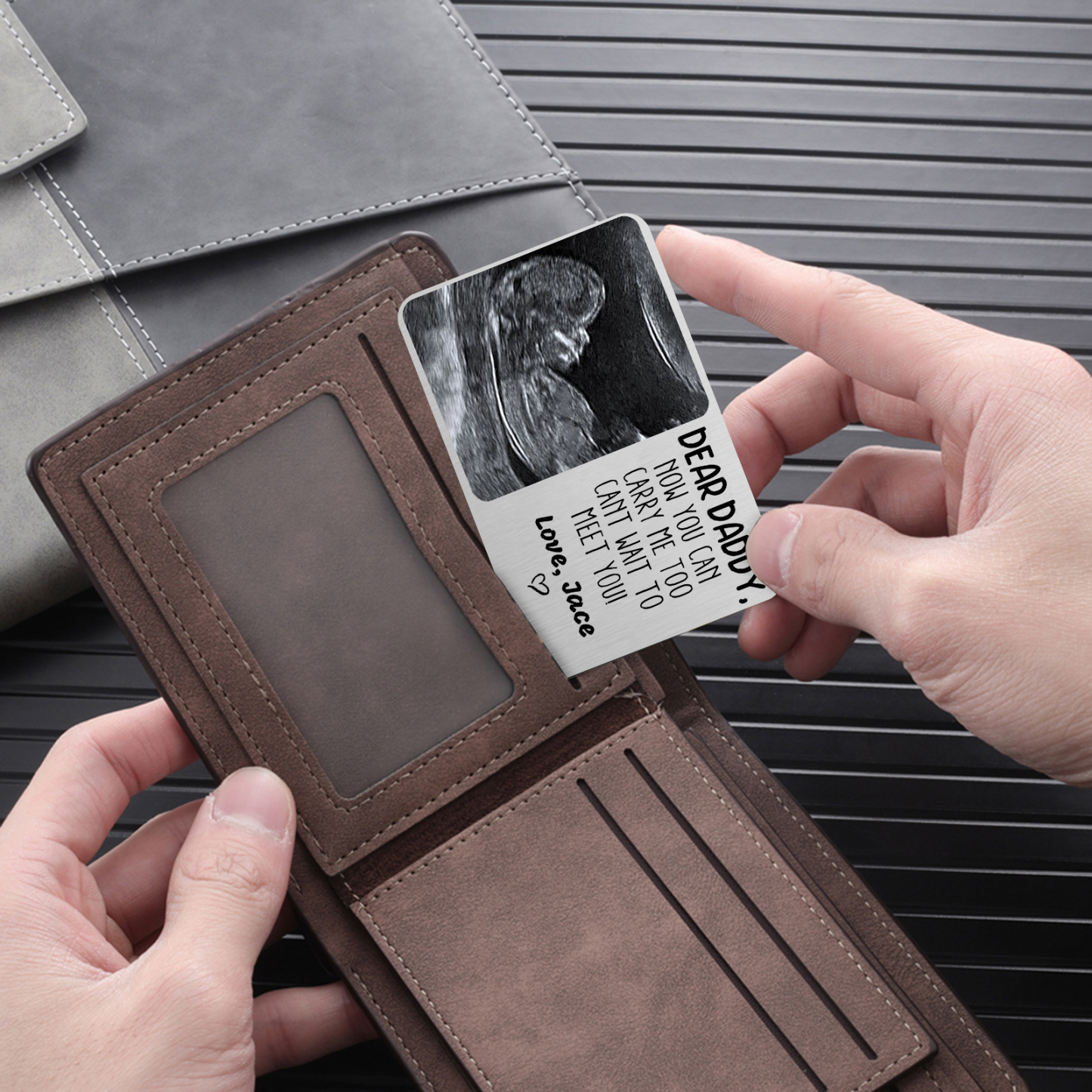 Jessemade Personalized Wallet Alloy Card for Dad – Unique Photo & Message Wallet Insert - Father's Day