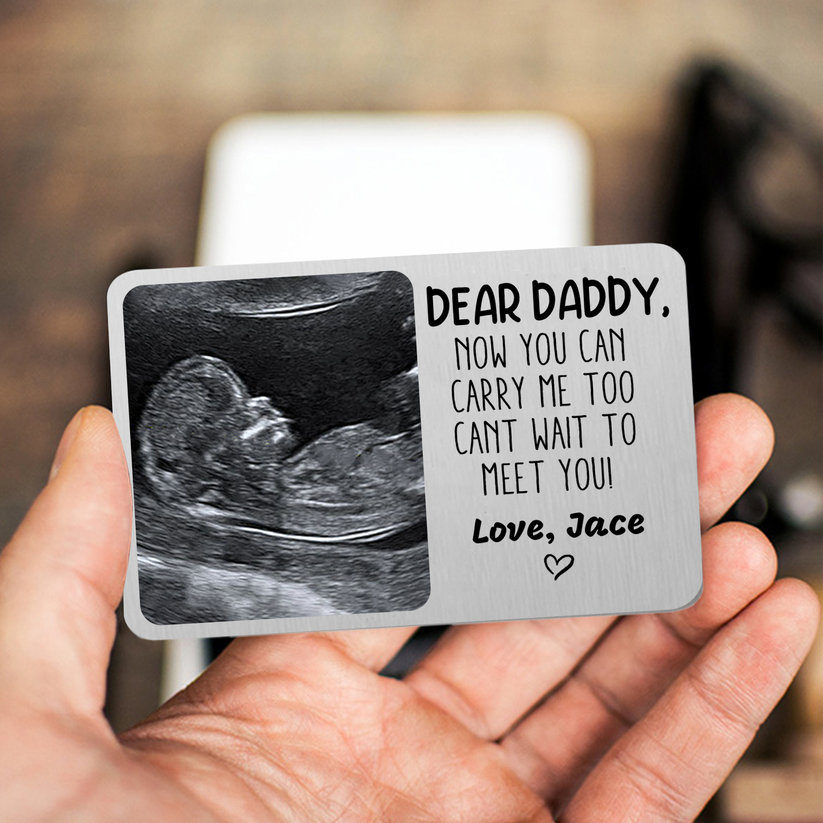 Jessemade Personalized Wallet Alloy Card for Dad – Unique Photo & Message Wallet Insert - Father's Day