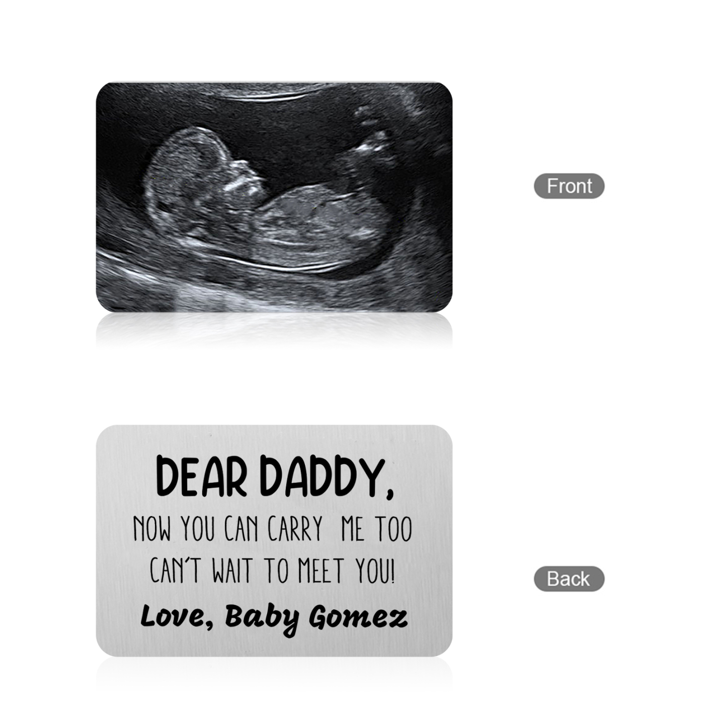 Jessemade Personalized Wallet Alloy Card for Dad – Unique Photo & Message Wallet Insert - Father's Day