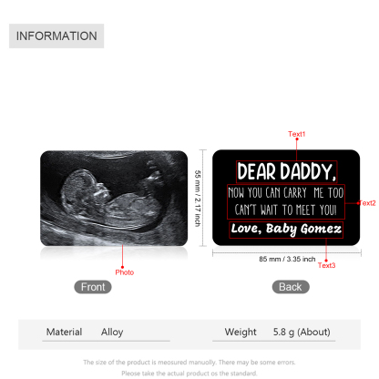 Jessemade Personalized Wallet Alloy Card for Dad – Unique Photo & Message Wallet Insert - Father's Day