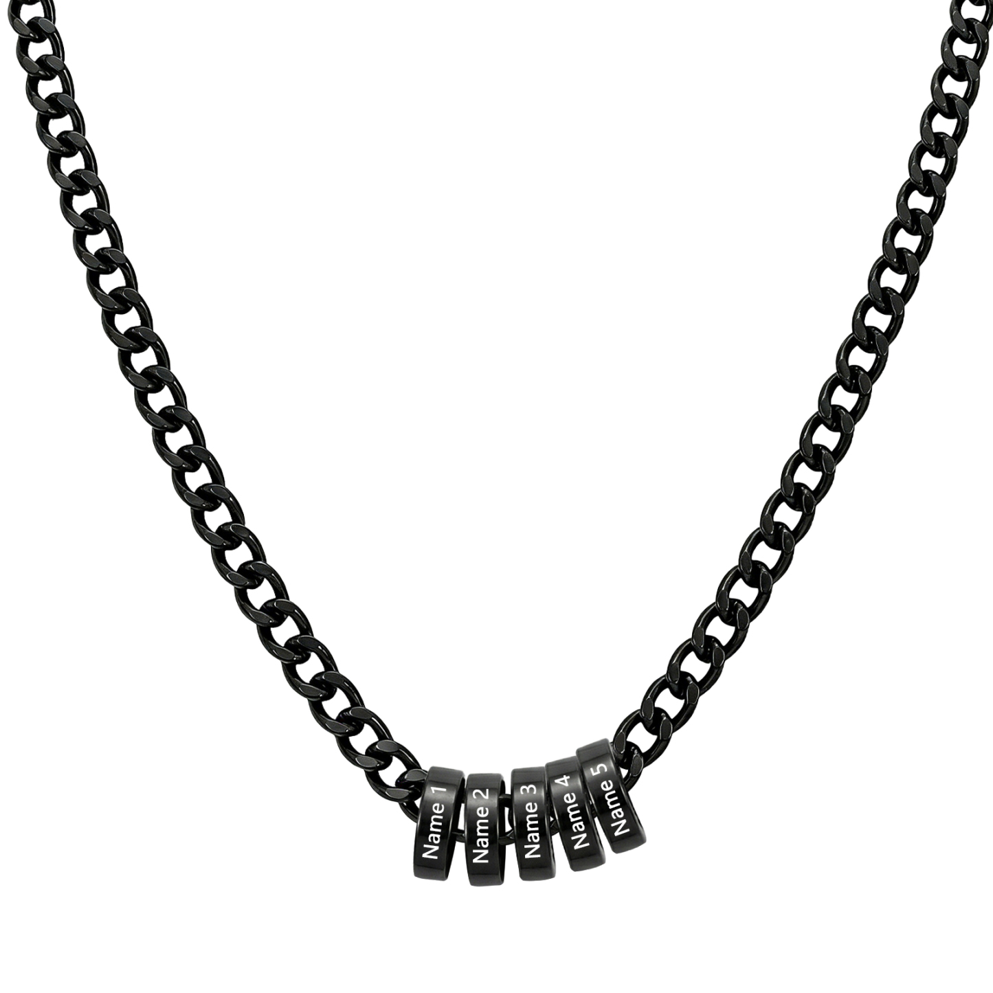 Personalized Stainless Steel Men’s Necklace Custom With 2-6 Name Beads For Men Dad Husband