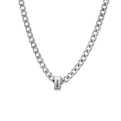 Personalized Men’s Cuban Link Chain Necklace with 1–6 Names, Custom Name Necklace Gift for Husband, Boyfriend, Dad or Son birthday Father’s Day gift for him | Jessemade