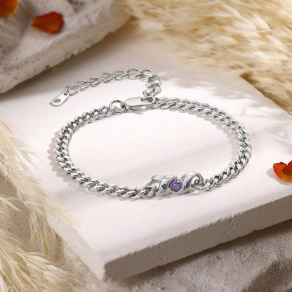 Personalized Cuban Link Bracelet Custom with 1–5 Names and Birthstones