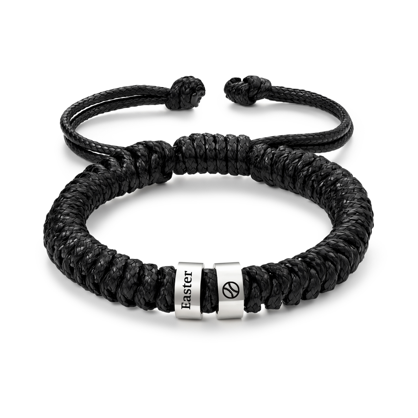 Personalized Braided Rope Bracelet Customized with 2-6 Names Beads Adjustable Men Bracelet Birthday Anniversary Gift for Dad Husband Boyfriend | Jessemade