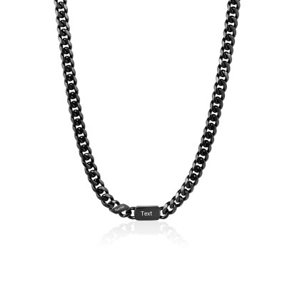 Personalized Cuban Chain Necklace for Dad Grandpa Man Cutsomized with 1-6 Names and Engraved Text