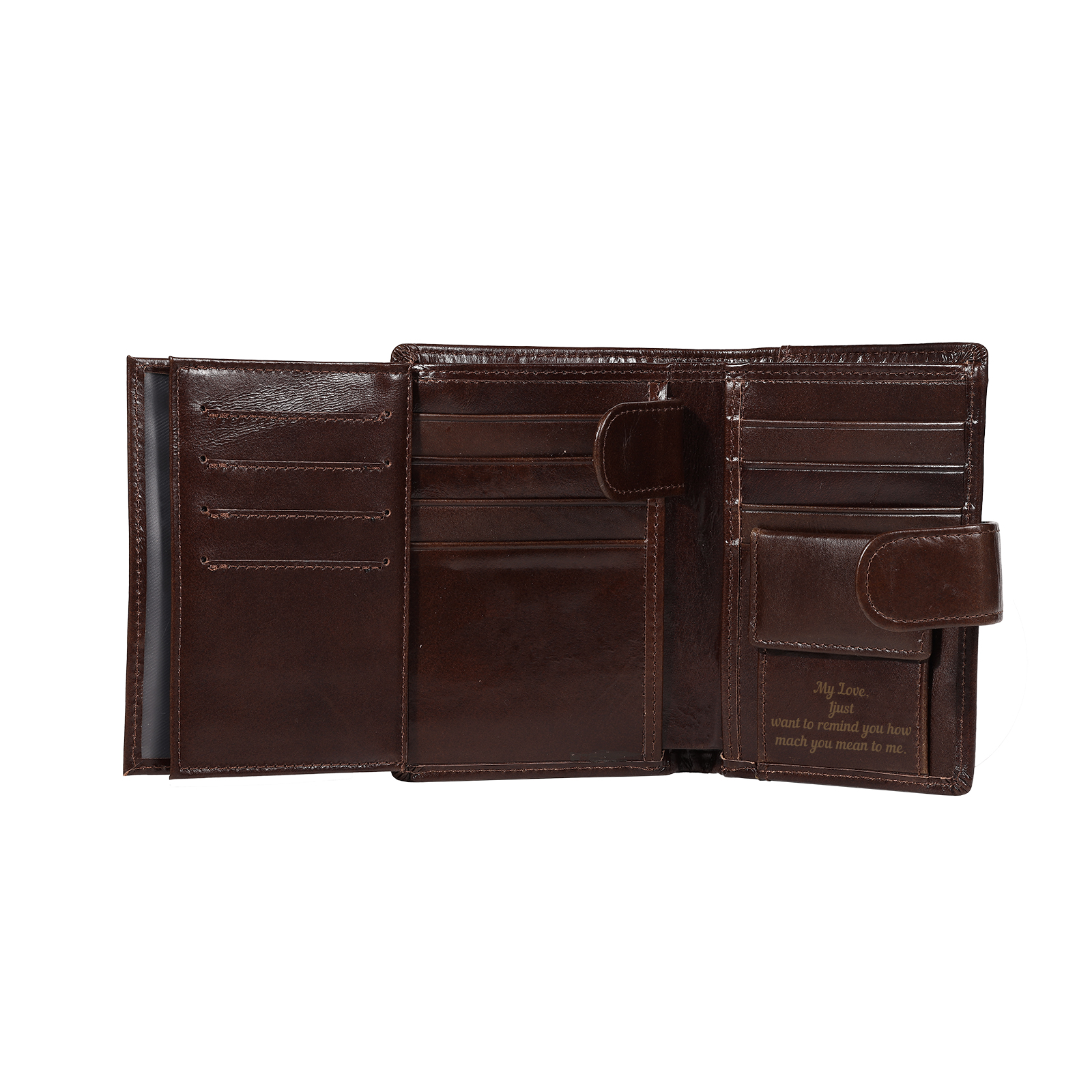 Personalized Leather RFID Blocking Bifold Wallet for Men with Snap Closure