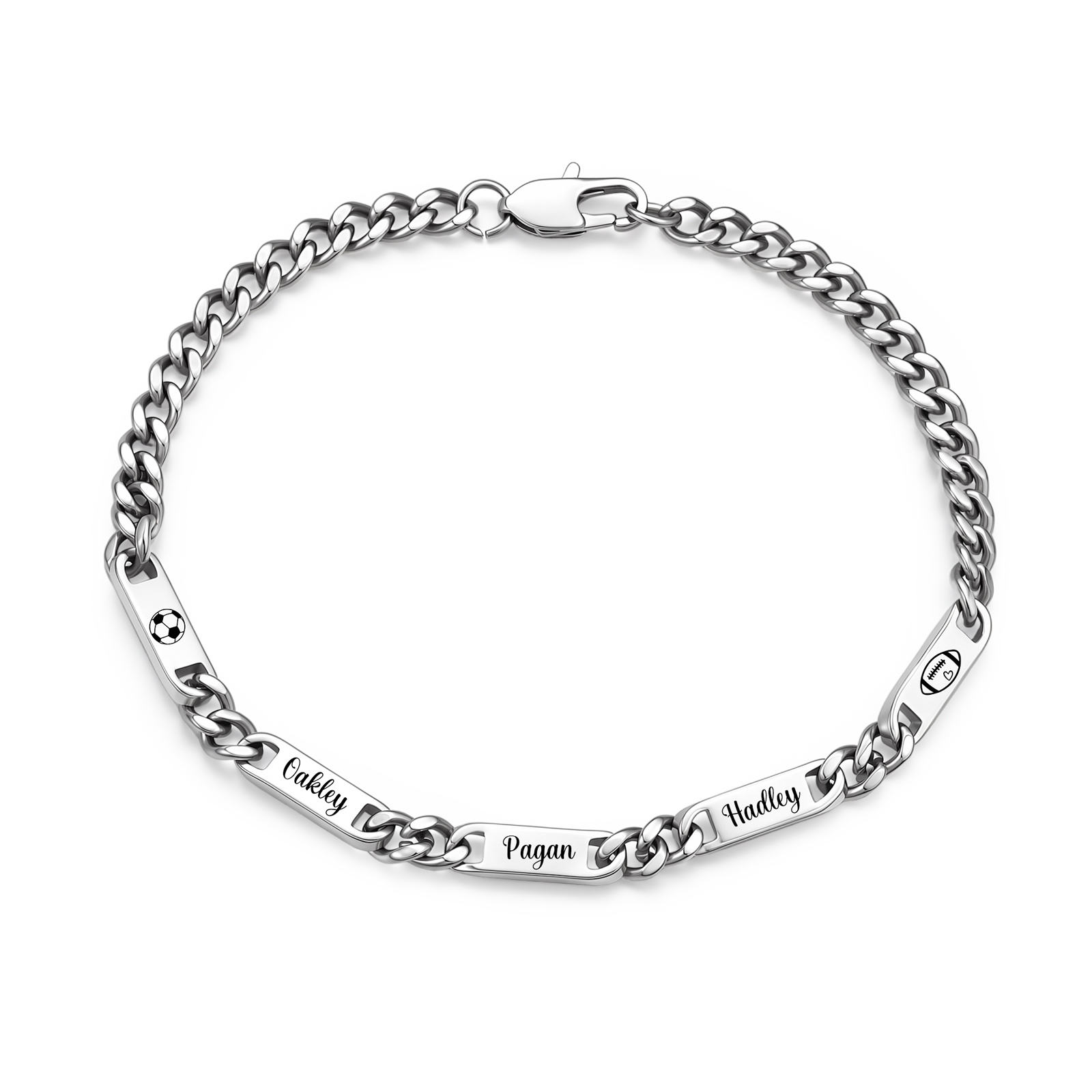 Personalized Cuban Link Bracelet For Men Customized with 2-6 Name Stainless Steel