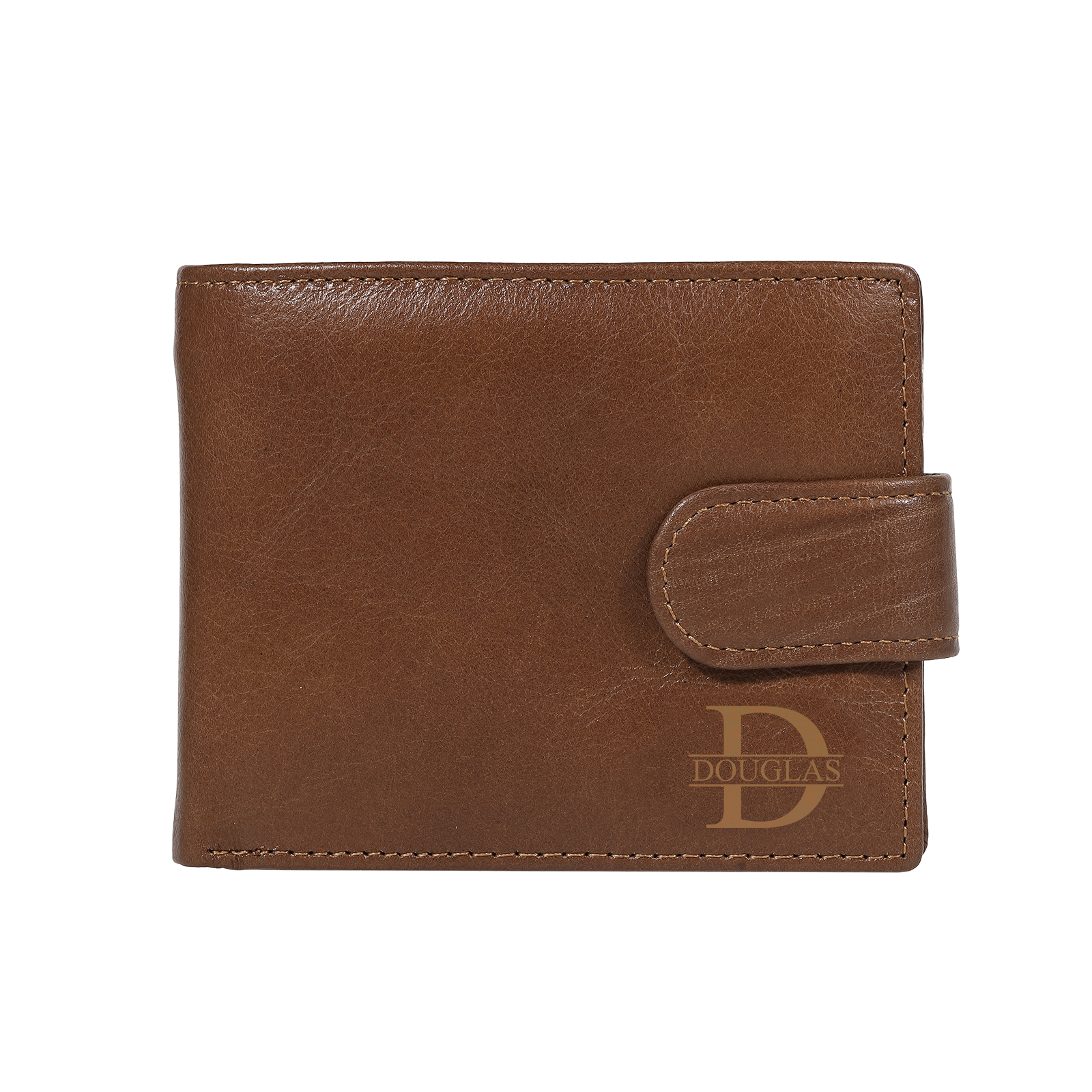 Personalized Leather RFID Blocking Bifold Wallet for Men with Snap Closure Name or Initials Engraved