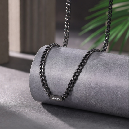 Personalized Men’s Stainless Steel Necklace Custom With 1-6 Engraved Names Gift For Dad Husband