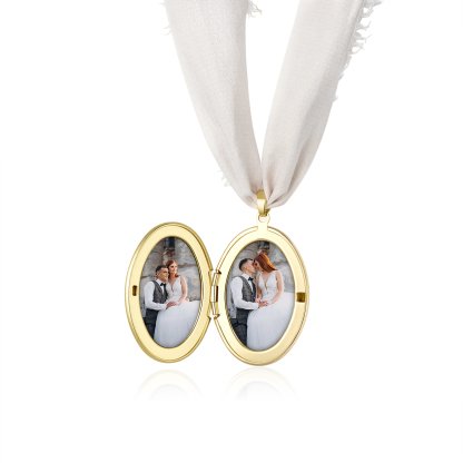 Personalized Photo Bridal Bouquet Charm with Birth Flower and Ribbon Memorial Wedding Keepsake