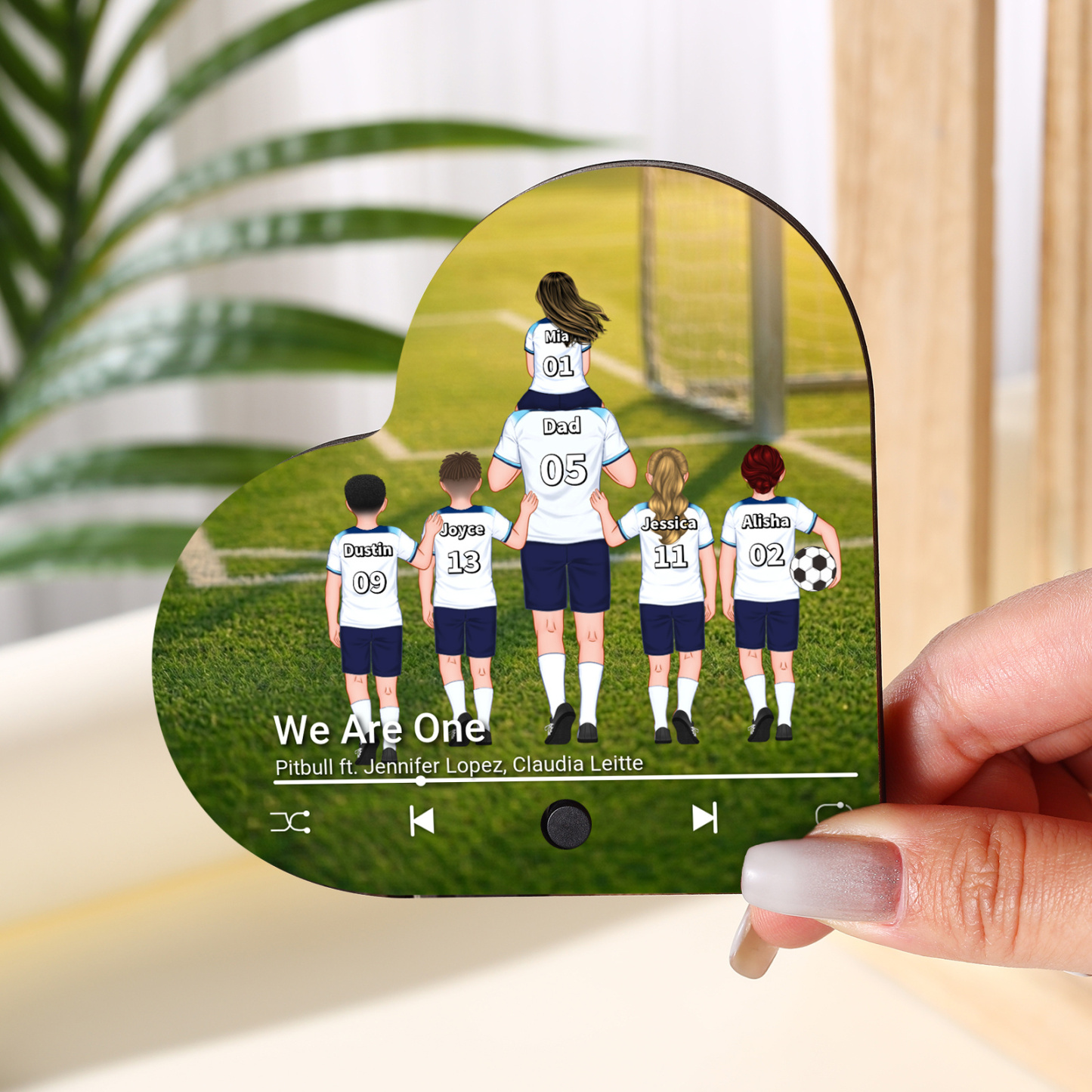 Personalized Heart Music Fridge Magnet, Custom Photo and Song with 1–8 Names, Anniversary or Birthday Gift for Dad, Mom, Couple, Family | Jessemade