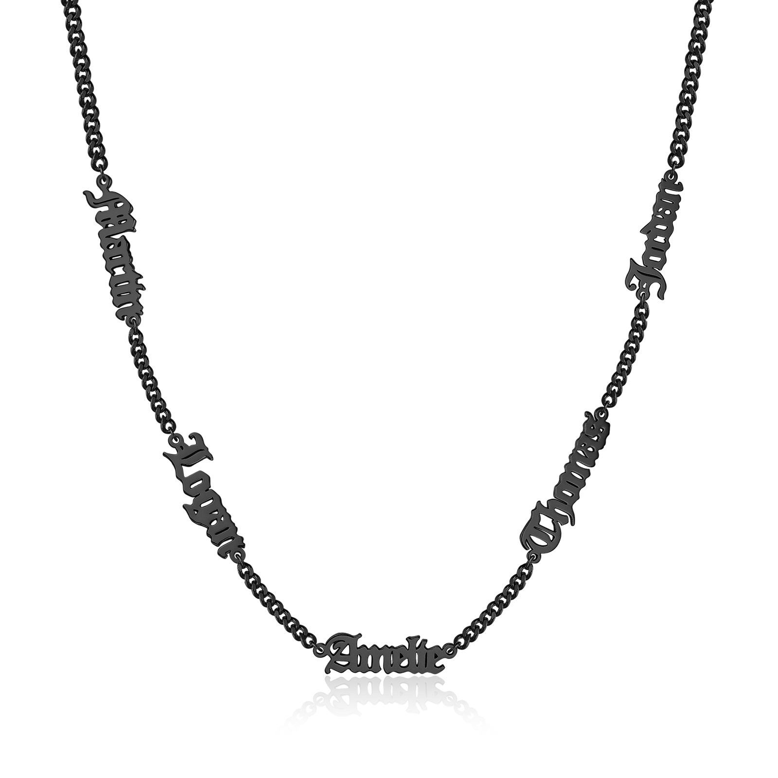 Personalized Gothic Men's Necklace with 1-5 Names