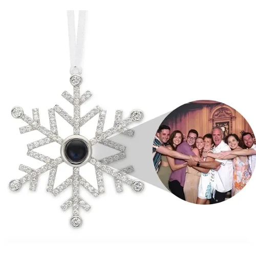 Personalised Projection Snowflake Ornament - Custom Photo - Christmas Gift for Family | Jessemade