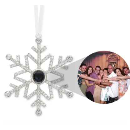Personalised Projection Snowflake Ornament - Custom Photo - Christmas Gift for Family | Jessemade